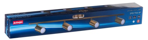 Activejet Listwa reflektorowa poczwórna złota sufitowa ścienna Activejet SPECTRA kinkiet GU10 do salonu Activejet Listwa reflektorowa poczwórna złota sufitowa ścienna Activejet SPECTRA kinkiet GU10 do salonu
