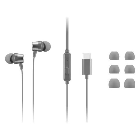 Lenovo Słuchawki douszne z mikrofonem Lenovo 300 GXD1J77353 USB-C szare Lenovo Słuchawki douszne z mikrofonem Lenovo 300 GXD1J77353 USB-C szare