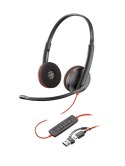 POLY Słuchawki Poly Blackwire 3220 Stereo Wired Headset, USB-C, USB-C/A Adapter (Bulk), Black