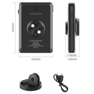 Rockbros Lampka rowerowa Rockbros JP008 przednia pod licznik z powerbankiem 5000mAh 150lm IPX6 - czarna