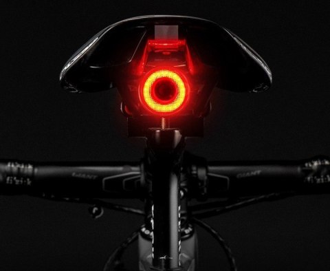 Rockbros Lampka rowerowa Rockbros Q5 tylna z inteligentnym systemem stop - czarna