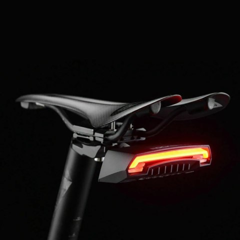 Rockbros Lampka rowerowa tylna Rockbros LKWD-R1 z laserem i pilotem + kabel micro USB - USB-A - czarna
