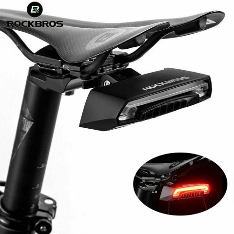 Rockbros Lampka rowerowa tylna Rockbros LKWD-R1 z laserem i pilotem + kabel micro USB - USB-A - czarna