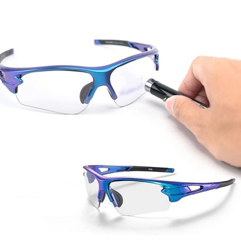 Rockbros Okulary rowerowe Rockbros 10069 fotochromowe UV400 - niebieskie Rockbros Okulary rowerowe Rockbros 10069 fotochromowe UV400 - niebieskie
