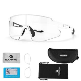 Rockbros Okulary rowerowe Rockbros 10172 fotochromowe UV400 - białe
