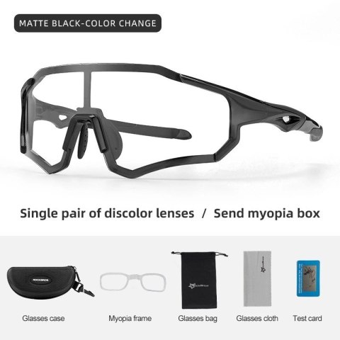 Rockbros Okulary rowerowe Rockbros 10181 fotochromowe UV400 - czarne Rockbros Okulary rowerowe Rockbros 10181 fotochromowe UV400 - czarne