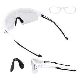 Rockbros Okulary rowerowe Rockbros fotochromowe z ochroną UV i wkładką korekcyjną  - białe