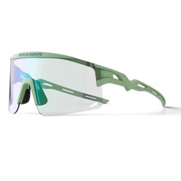 Rockbros Okulary rowerowe Rockbros fotochromowe, z ochroną UV i wkładką korekcyjną - zielone