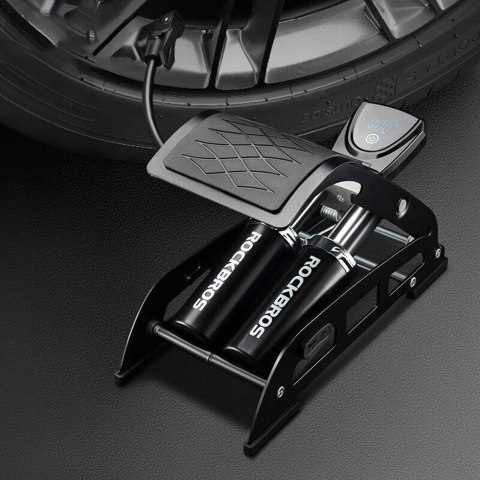 Rockbros Pompka nożna Rockbros 42430001001 z wyświetlaczem - czarna Rockbros Pompka nożna Rockbros 42430001001 z wyświetlaczem - czarna