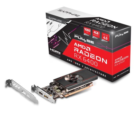 Sapphire Karta graficzna SAPPHIRE Radeon RX 6400 PULSE Gaming 4GB GDDR6 (WYPRZEDAŻ) Sapphire Karta graficzna SAPPHIRE Radeon RX 6400 PULSE Gaming 4GB GDDR6 (WYPRZEDAŻ)
