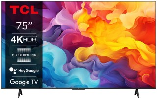 TCL Telewizor TCL 75P655 LED 75" 4K Ultra HD Google TV Dolby Audio DVB-T2 Czarny