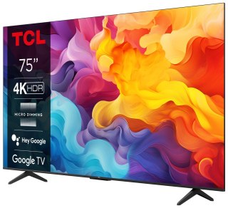 TCL Telewizor TCL 75P655 LED 75" 4K Ultra HD Google TV Dolby Audio DVB-T2 Czarny