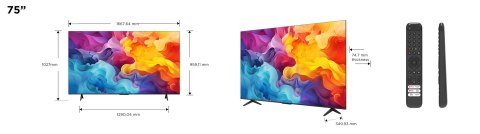 TCL Telewizor TCL 75P655 LED 75" 4K Ultra HD Google TV Dolby Audio DVB-T2 Czarny