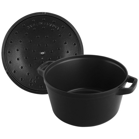 Zestaw 3 naczyń żeliwnych z pokrywką STAUB 40508-386-0 - czarny 24 cm Zestaw 3 naczyń żeliwnych z pokrywką STAUB 40508-386-0 - czarny 24 cm