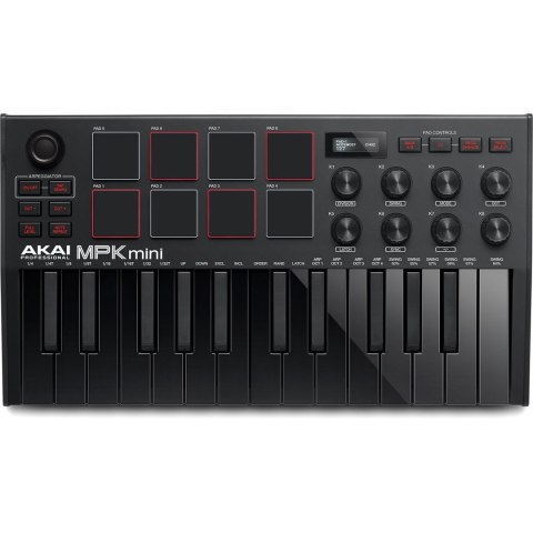 AKAI AKAI MPK MINI 3 BLACK - Mini klawiatura sterująca AKAI AKAI MPK MINI 3 BLACK - Mini klawiatura sterująca