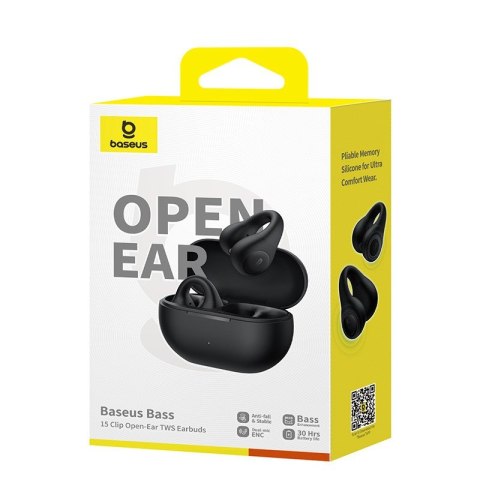Baseus Słuchawki powietrzne Baseus 15 Clip Open-Ear czarny