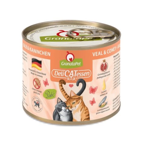 Fox4Pets GranataPet DeliCatessen cielęcina i królik karma mokra dla kota 200g Fox4Pets GranataPet DeliCatessen cielęcina i królik karma mokra dla kota 200g