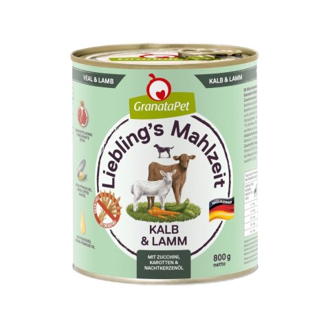 Fox4Pets GranataPet Liebling´s Mahlzeit cielęcina i jagnięcina mokra karma dla psa 800g