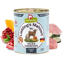 Fox4Pets GranataPet Liebling´s Mahlzeit cielęcina i królik mokra karma dla psa 800g