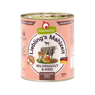 Fox4Pets GranataPet Liebling´s Mahlzeit dziczyzna i wołowina mokra karma dla psa 800g