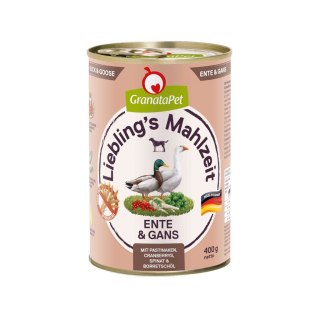 Fox4Pets GranataPet Liebling´s Mahlzeit kaczka i gęś mokra karma dla psa 800g