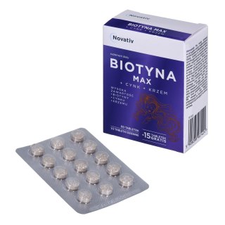 MEDICINAE Novativ Biotyna MAX+Cynk+Krzem 60 tabletek + 15 tabletek gratis