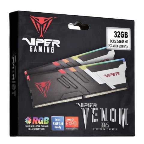 Patriot Memory Patriot Viper Venom RGB DDR5 2x16GB 6000MHz CL30 XMP3 Patriot Memory Patriot Viper Venom RGB DDR5 2x16GB 6000MHz CL30 XMP3