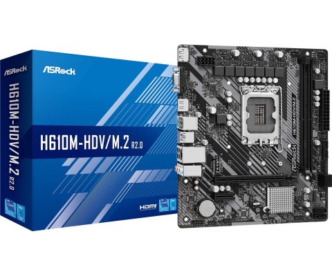 Asrock Płyta główna ASRock H610M-HDV/M.2 R2.0 Asrock Płyta główna ASRock H610M-HDV/M.2 R2.0