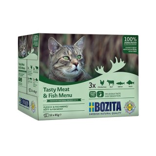 BOZITA Bozita Kawałki w Sosie z Rybą i Mięsem-12 x 85g