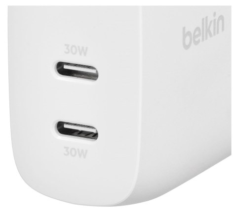 Belkin Ładowarka Belkin BoostCharge Pro Dual USB-C PD 3.1 PPS Wall Charger 60W White