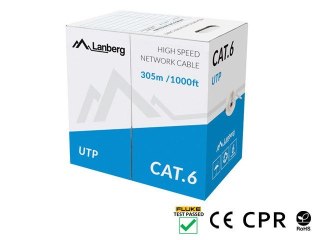 Lanberg Kabel sieciowy Lanberg LCU6-11CU-0305-S (UTP; 305m; kat. 6; kolor szary)