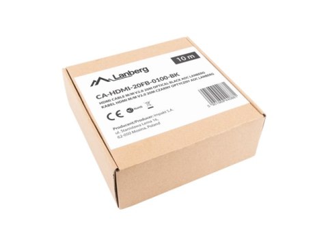 Lanberg LANBERG KABEL HDMI LANBERG KABEL HDMI M/M V2.0 10M OPTYCZNY AOC CZARNY CA-HDMI-20FB-0100-BK Lanberg LANBERG KABEL HDMI LANBERG KABEL HDMI M/M V2.0 10M OPTYCZNY AOC CZARNY CA-HDMI-20FB-0100-BK