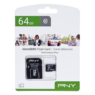 PNY Technologies Karta pamięci PNY Performance Plus microSDXC 64 GB