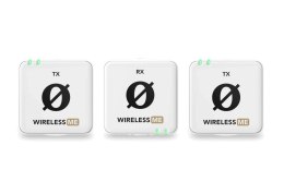 RODE RODE Wireless ME Dual White  - Kompaktowy bezprzewodowy system mikrofonowy z dwoma nadajnikami do nagrywania dwukanałowego (biał
