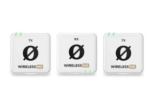 RODE RODE Wireless ME Dual White  - Kompaktowy bezprzewodowy system mikrofonowy z dwoma nadajnikami do nagrywania dwukanałowego (biał