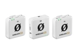 RODE RODE Wireless ME Dual White  - Kompaktowy bezprzewodowy system mikrofonowy z dwoma nadajnikami do nagrywania dwukanałowego (biał