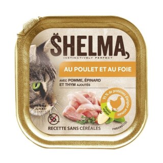 SHELMA SHELMA Alucup - pełnoporcjowa bezzbożowa karma dla dorosłych kotów. Z kurczakiem i wątróbką 100g
