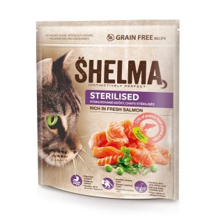 SHELMA SHELMA karma sucha - pełnoporcjowa bezzbożowa karma dla dorosłych kotów sterylizowanych. Bogata w łososia 750 g