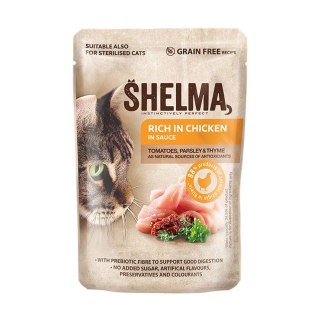 SHELMA SHELMA saszetka z kurczakiem i pomidorami oraz ziołami 85g