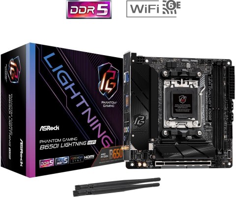 Asrock Płyta główna Asrock B650I LIGHTNING WIFI Asrock Płyta główna Asrock B650I LIGHTNING WIFI