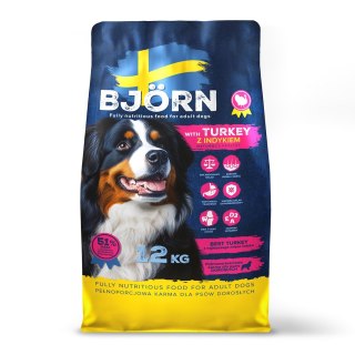 BJORN BJORN z indykiem 51% mięsa karma dla psa 12kg