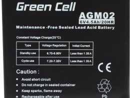 Green Cell GREEN CELL AKUMULATOR ŻELOWY AGM02 6V 4,5AH