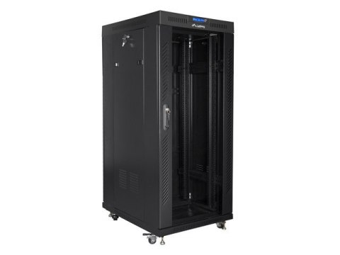 Lanberg LANBERG SZAFA STOJĄCA RACK 19" 27U 800X1000 DRZWI SZKLANE LCD CZARNA (FLAT PACK) FF01-8027-12BL Lanberg LANBERG SZAFA STOJĄCA RACK 19" 27U 800X1000 DRZWI SZKLANE LCD CZARNA (FLAT PACK) FF01-8027-12BL