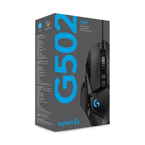 Logitech Mysz Logitech G502 Gaming HERO EU 910-005471 (optyczna; 16000 DPI; kolor czarny)
