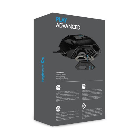 Logitech Mysz Logitech G502 Gaming HERO EU 910-005471 (optyczna; 16000 DPI; kolor czarny)