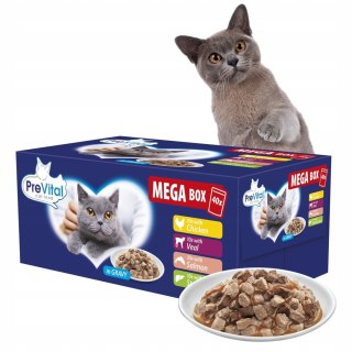 PREVITAL PREVITAL saszetki dla kota mix smaków box 40x100g