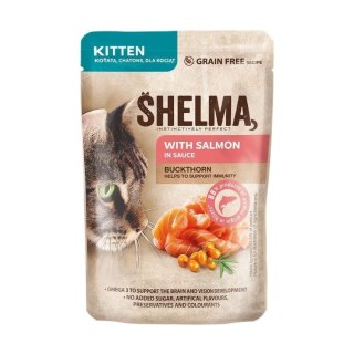 SHELMA SHELMA saszetka dla kociąt z łososiem i rokitnikiem 85g