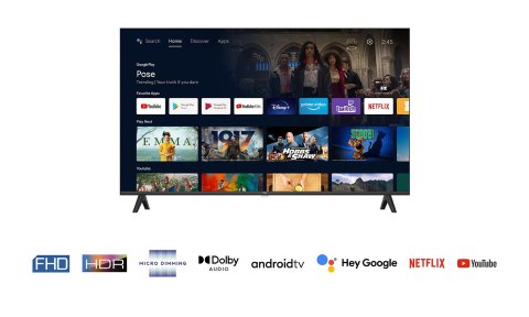 TCL Telewizor TCL 40S5400 LED 40'' Full HD Android Dolby Digital DVB-T2 Srebrny TCL Telewizor TCL 40S5400 LED 40'' Full HD Android Dolby Digital DVB-T2 Srebrny
