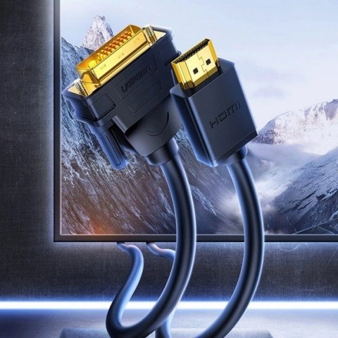 UGREEN Ugreen kabel HD106 DVI 24+1 pin/HDMI FHD 60Hz 1.5m (czarny) UGREEN Ugreen kabel HD106 DVI 24+1 pin/HDMI FHD 60Hz 1.5m (czarny)