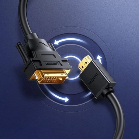 UGREEN Ugreen kabel HD106 DVI 24+1 pin/HDMI FHD 60Hz 1.5m (czarny) UGREEN Ugreen kabel HD106 DVI 24+1 pin/HDMI FHD 60Hz 1.5m (czarny)